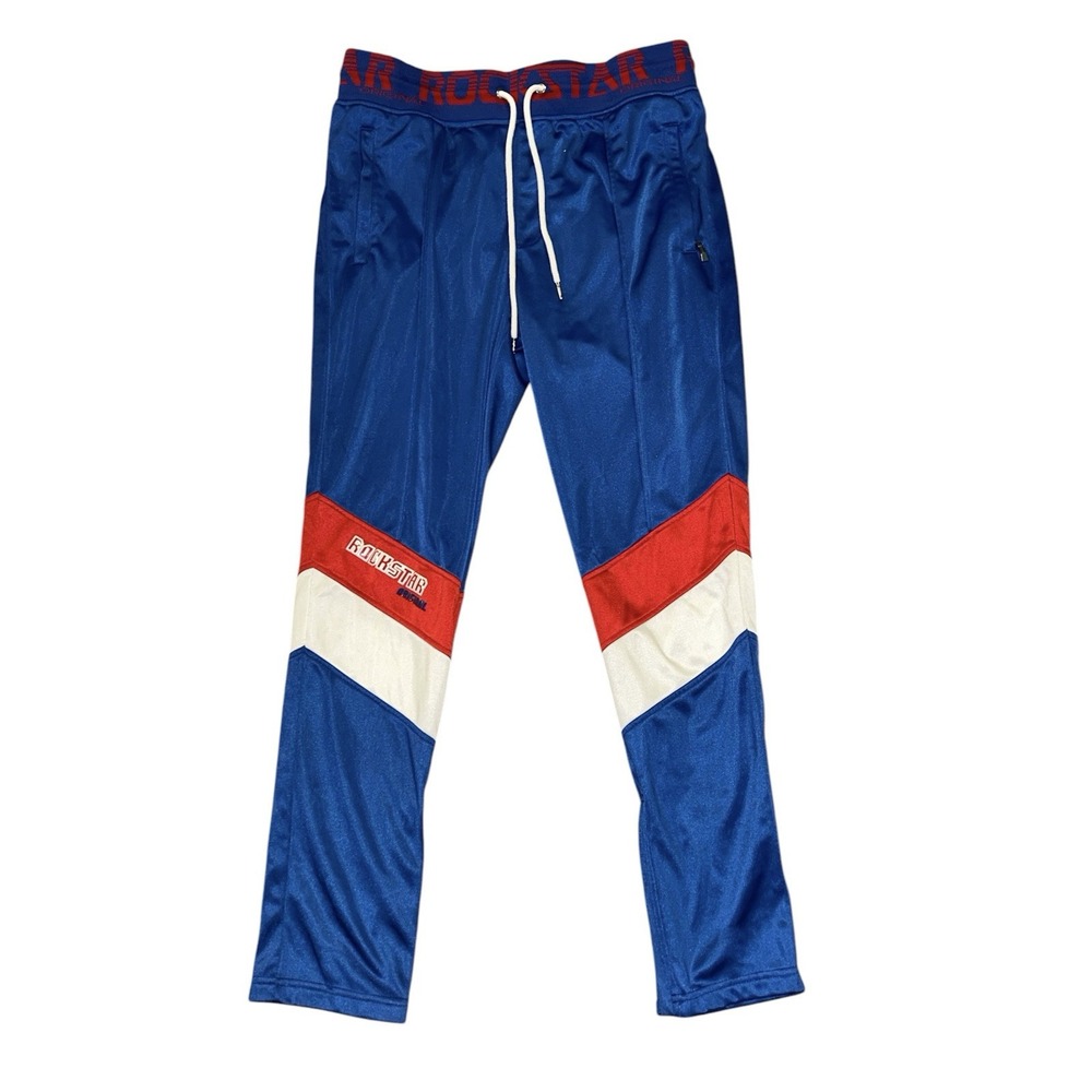 Rockstar Original Mens Track Pants Blue XL Streetwear Active Wear Y2K 90s Retro